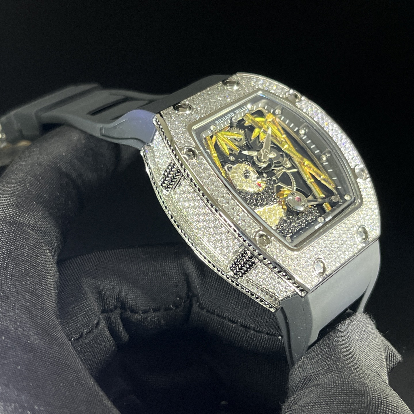 Richard Mille RM 26-01 Panda Diamond "Diamond Crusher" Replica Watch Women - Left Side