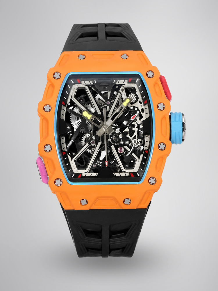 Super Clone Richard Mille RM 35-03 Orange NTPT Carbon Fiber Replica Watch - New Arrivals - Main Image