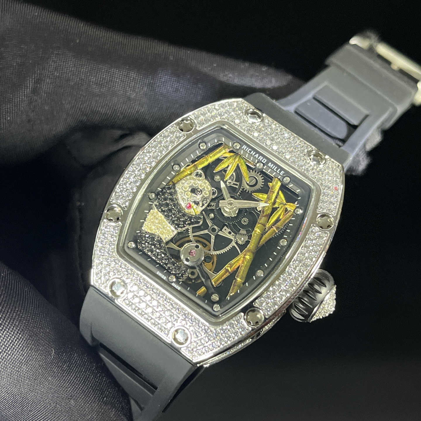 Richard Mille RM 26-01 Panda Diamond "Diamond Crusher" Replica Watch Women - Dial Detail 2