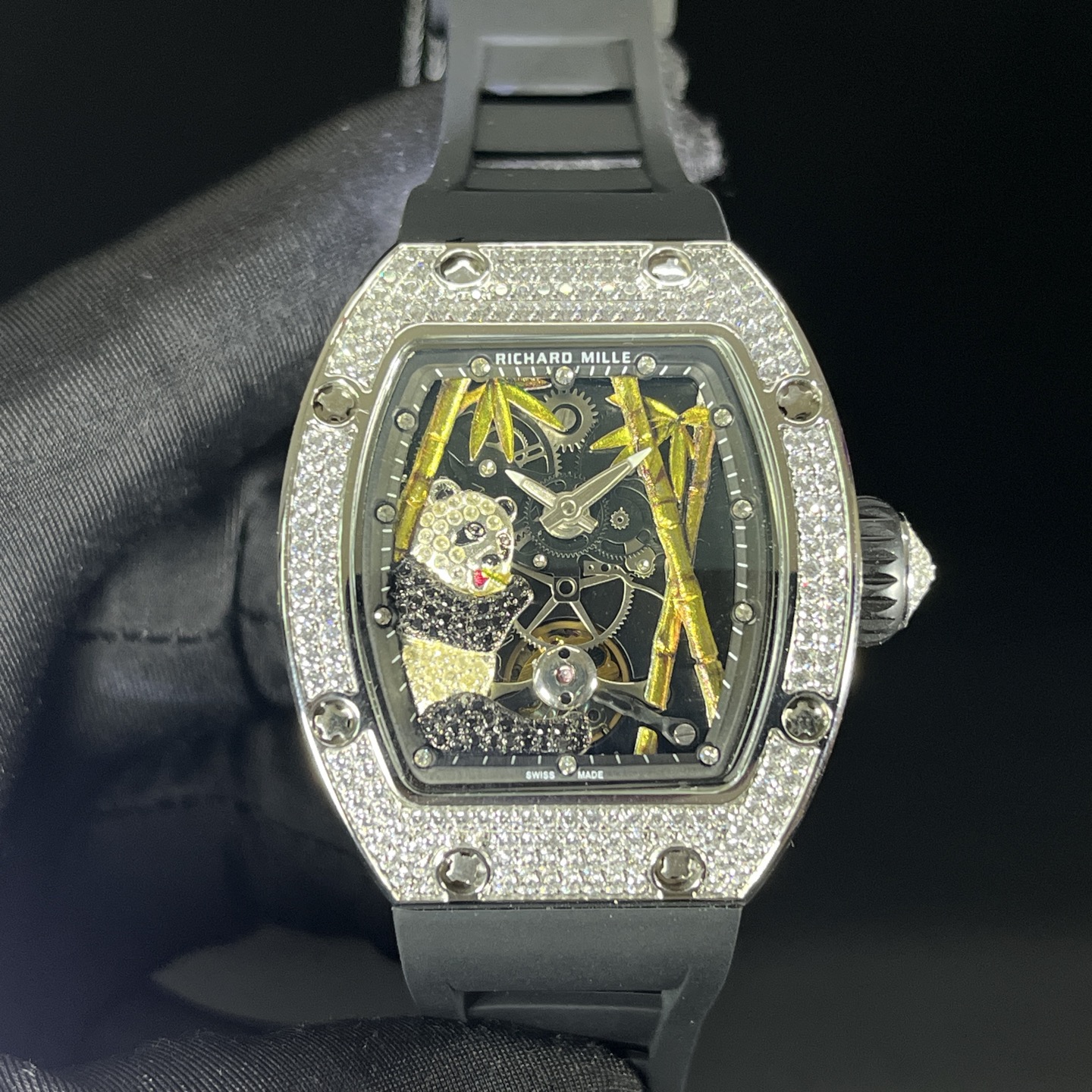 Richard Mille RM 26-01 Panda Diamond "Diamond Crusher" Replica Watch Women - Front View