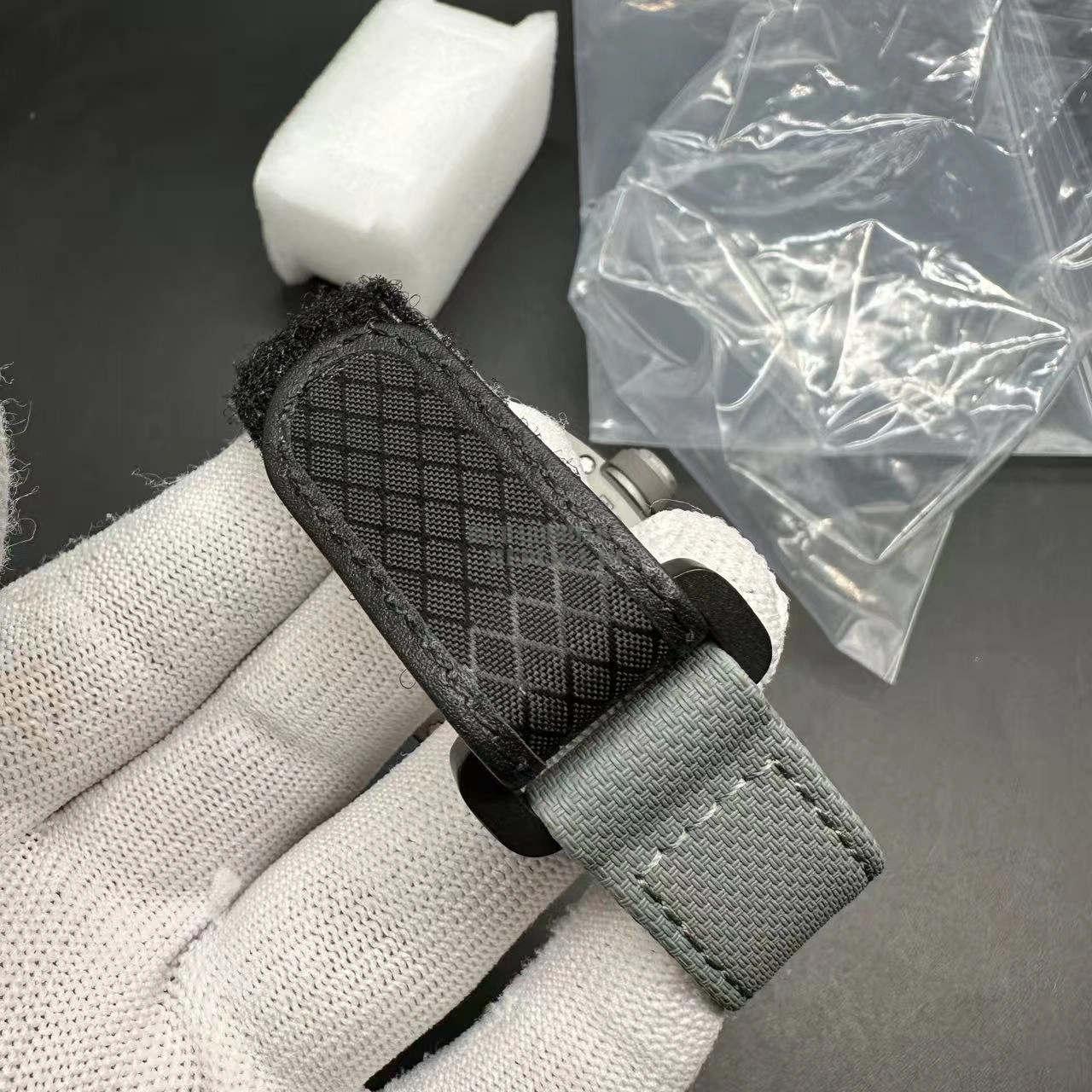 Richard Mille RM055 Bubba Watson Super Clone Titanium Skeleton Dial Gray Nylon Strap BBR Factory - Strap Detail 1