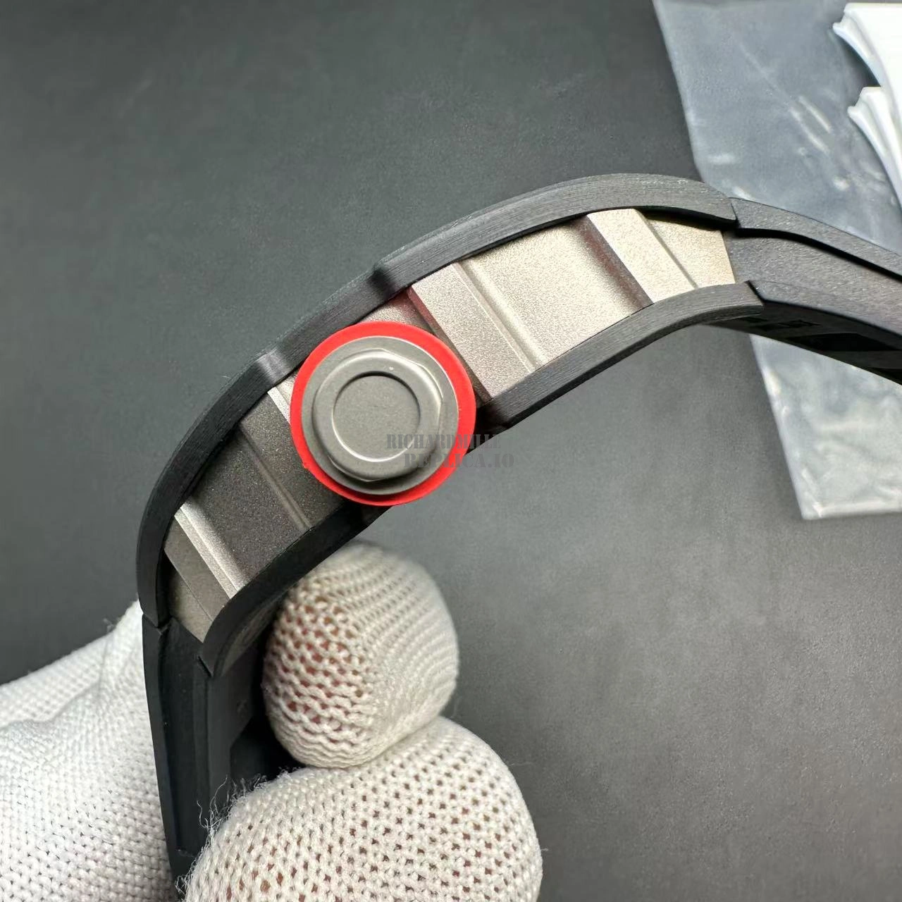 Super Clone Richard Mille RM 055 Bubba Watson Black Carbon Skeleton APS Factory - Right side
