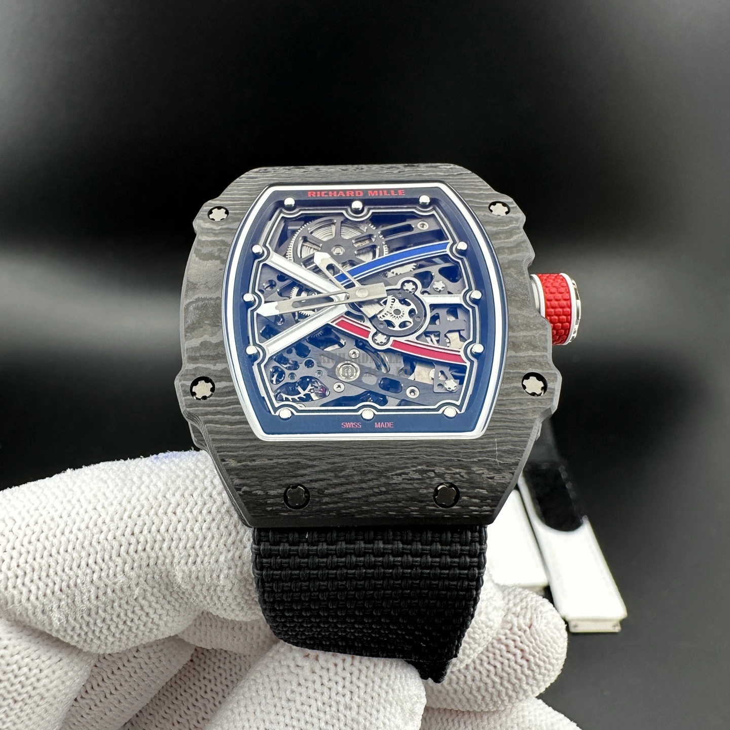 Richard Mille RM67-02 V3 Super Clone Sebastien Ogier Ultra Thin Black Carbon Replica Watch - Dial detail 3