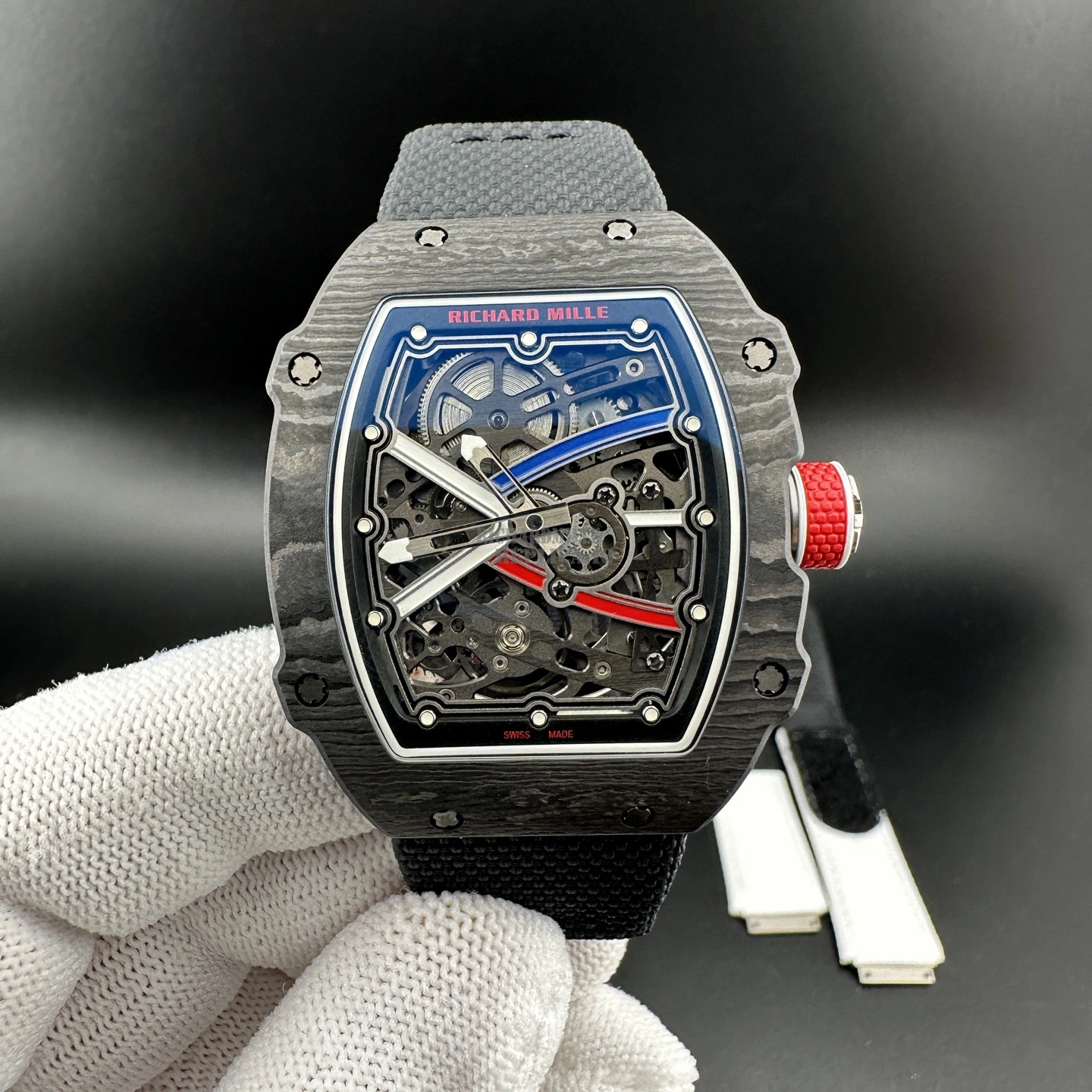 Richard Mille RM67-02 V3 Super Clone Sebastien Ogier Ultra Thin Black Carbon Replica Watch - Front view
