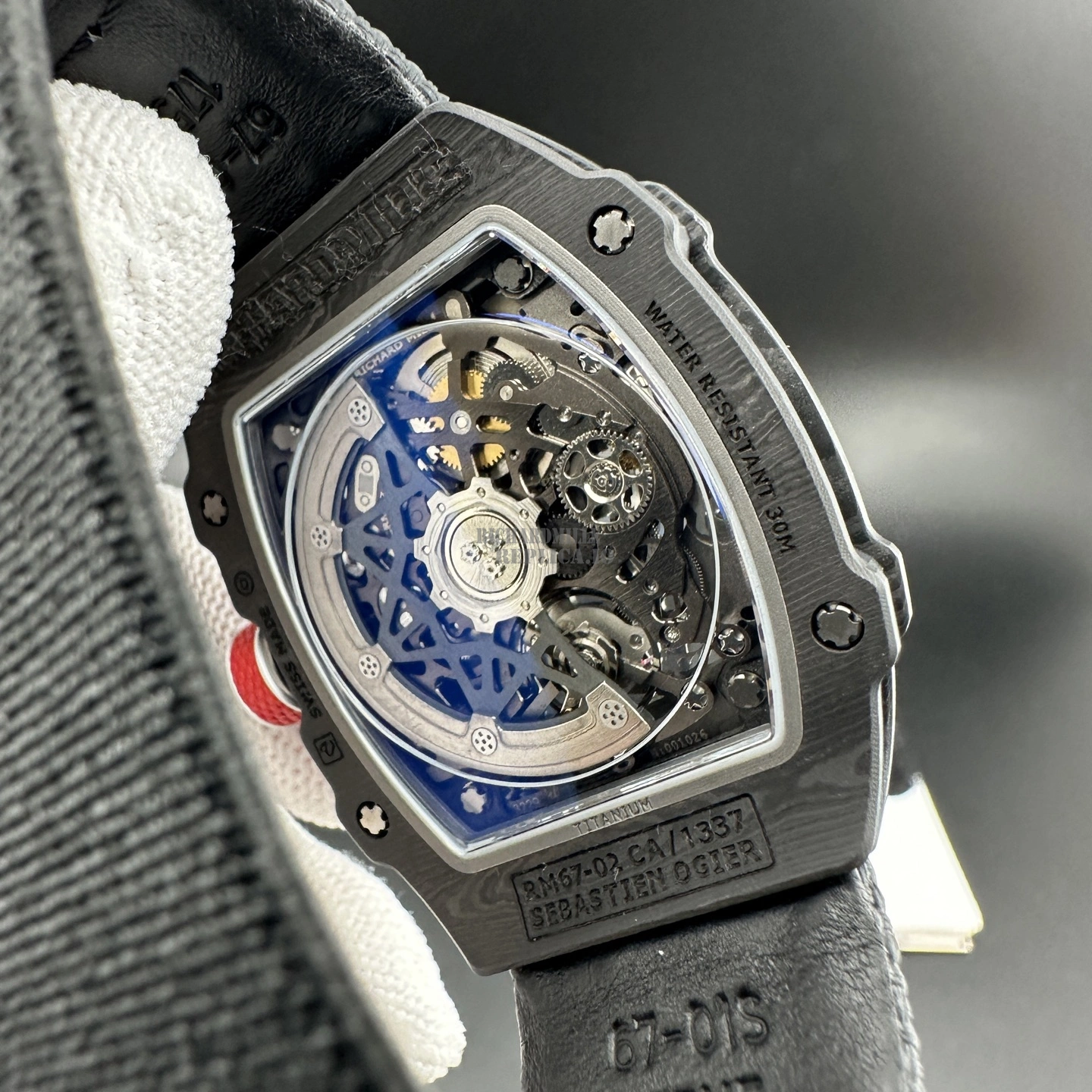 Richard Mille RM67-02 V3 Super Clone Sebastien Ogier Ultra Thin Black Carbon Replica Watch - Back view
