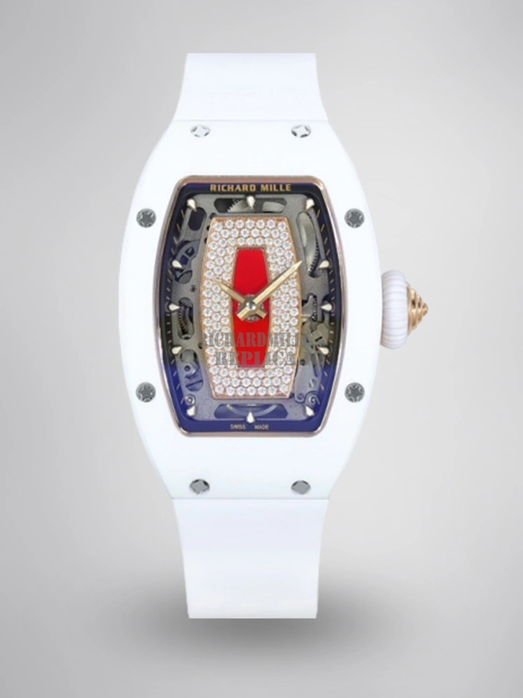 Replica Richard Mille RM 07-01 White Ceramic Diamond Pavé Red Lips Women's Automatic - Main Image
