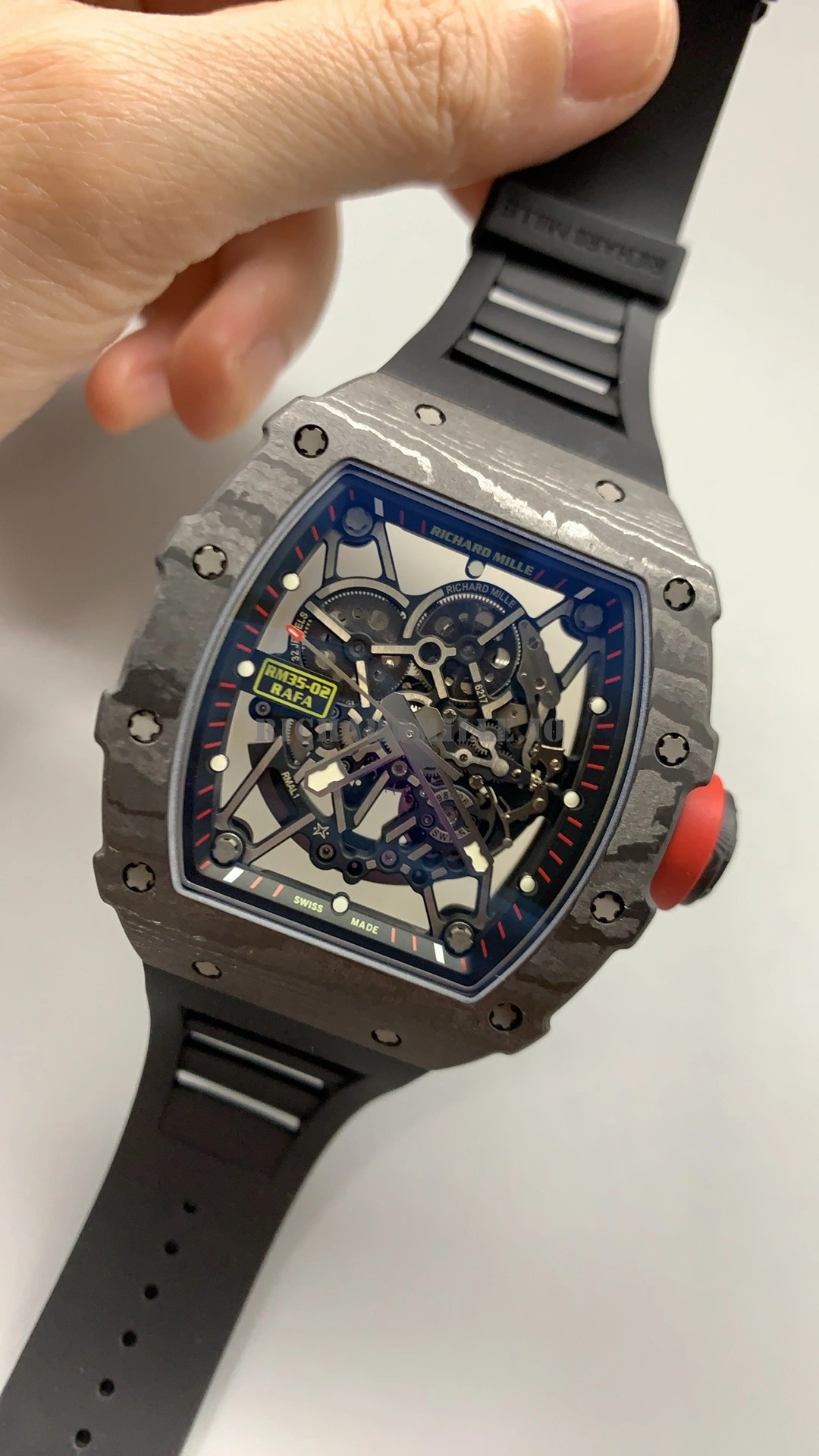 Richard Mille RM 35-02 Rafael Nadal Super Clone Carbon Fiber APS Replica Watch - Dial Detail 1