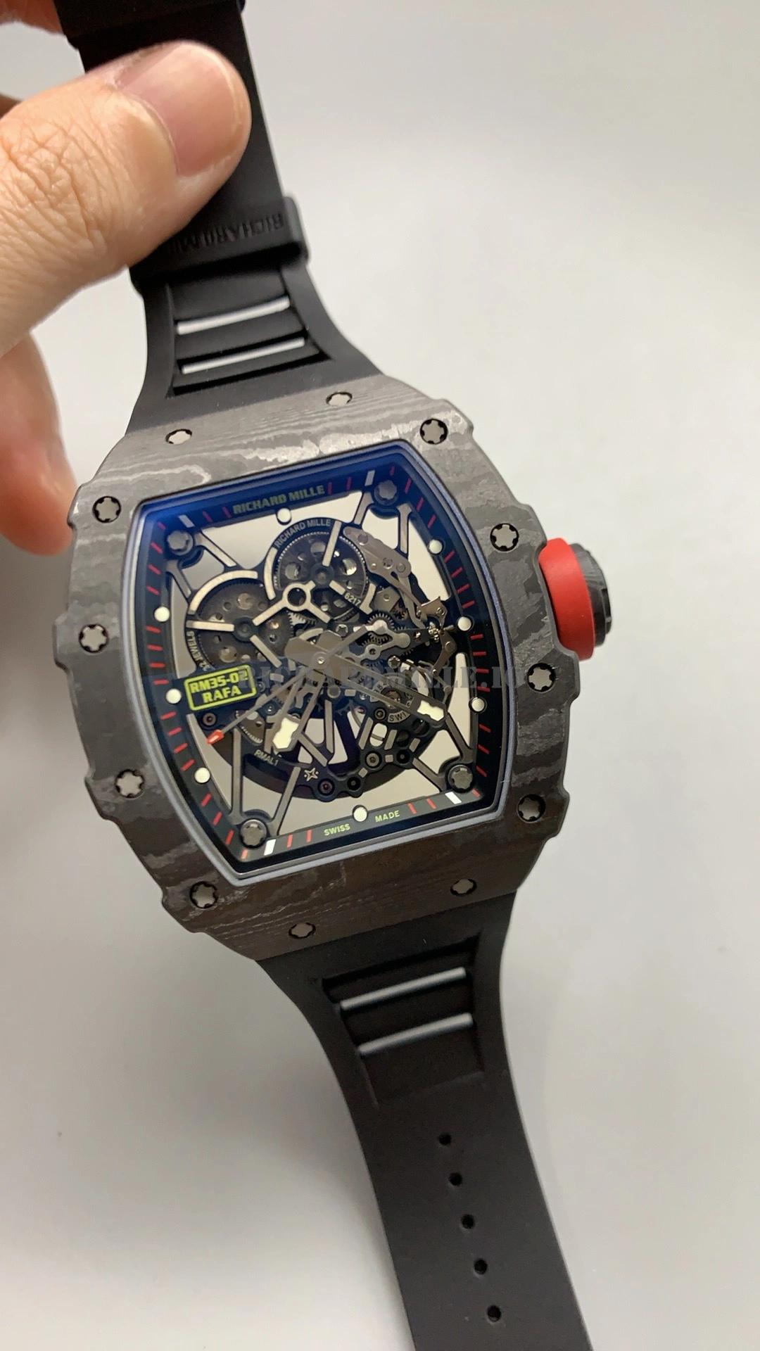 Richard Mille RM 35-02 Rafael Nadal Super Clone Carbon Fiber APS Replica Watch - Dial Detail 2