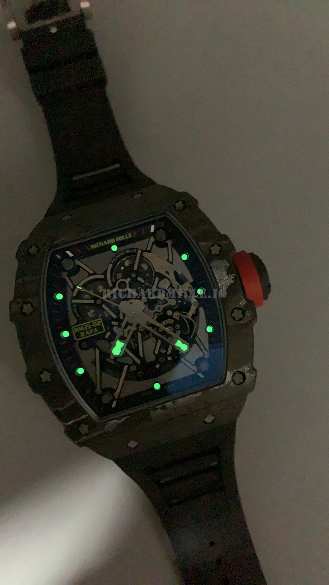 Richard Mille RM 35-02 Rafael Nadal Super Clone Carbon Fiber APS Replica Watch - Luminescence