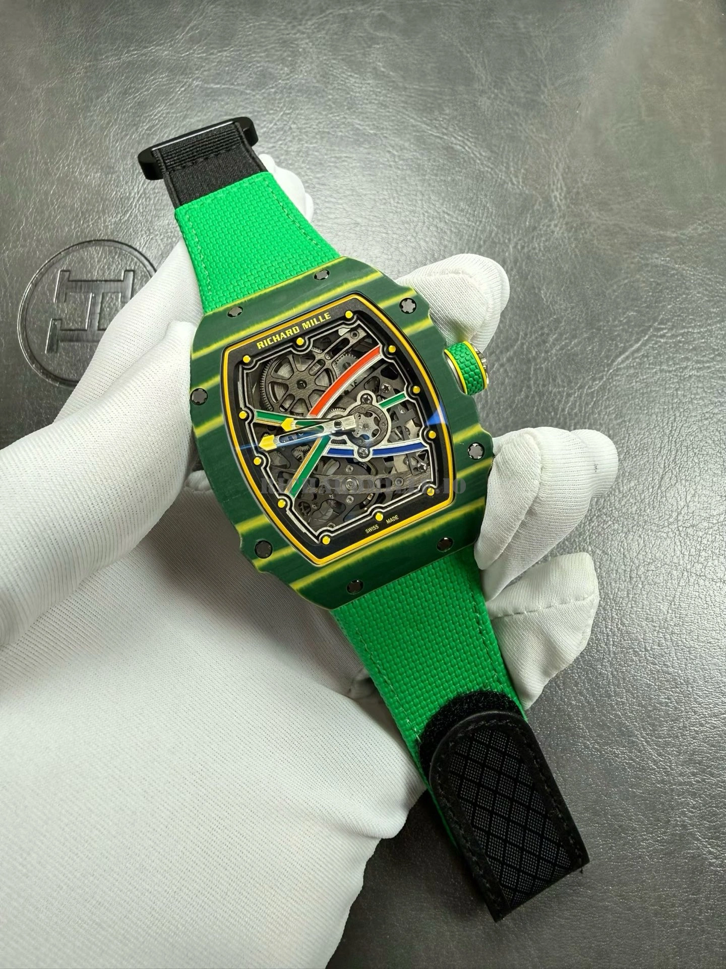 Richard Mille RM 67-02 Brazilian Green NTPT Quartz TPT Super Clone - Ultra Thin 7.8mm - Dial Detail 4
