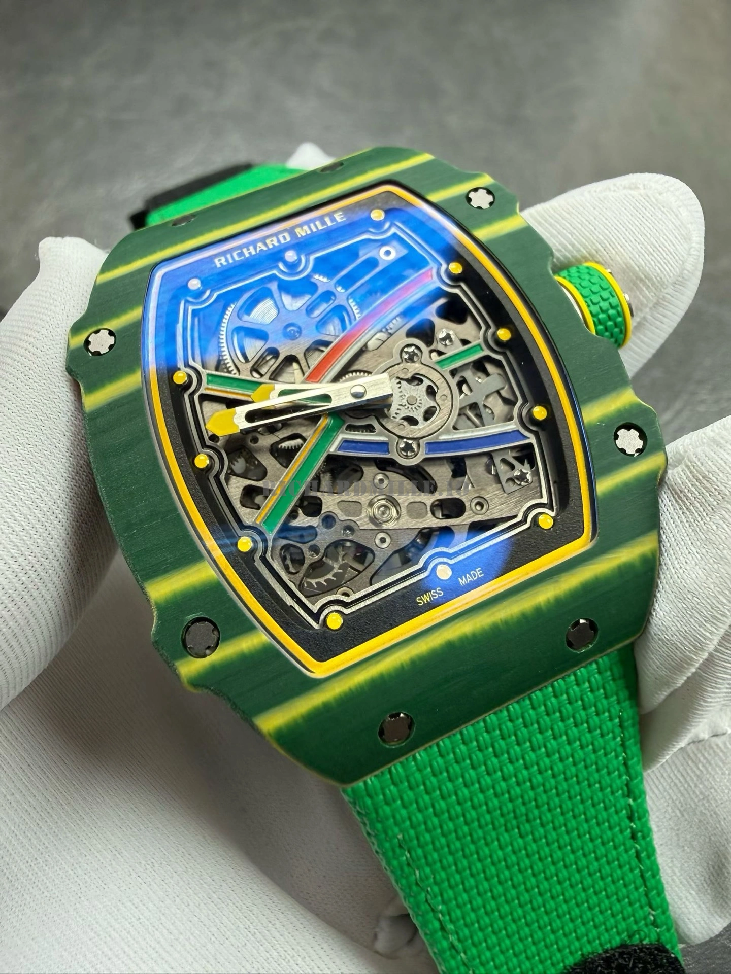 Richard Mille RM 67-02 Brazilian Green NTPT Quartz TPT Super Clone - Ultra Thin 7.8mm - Dial Detail 2