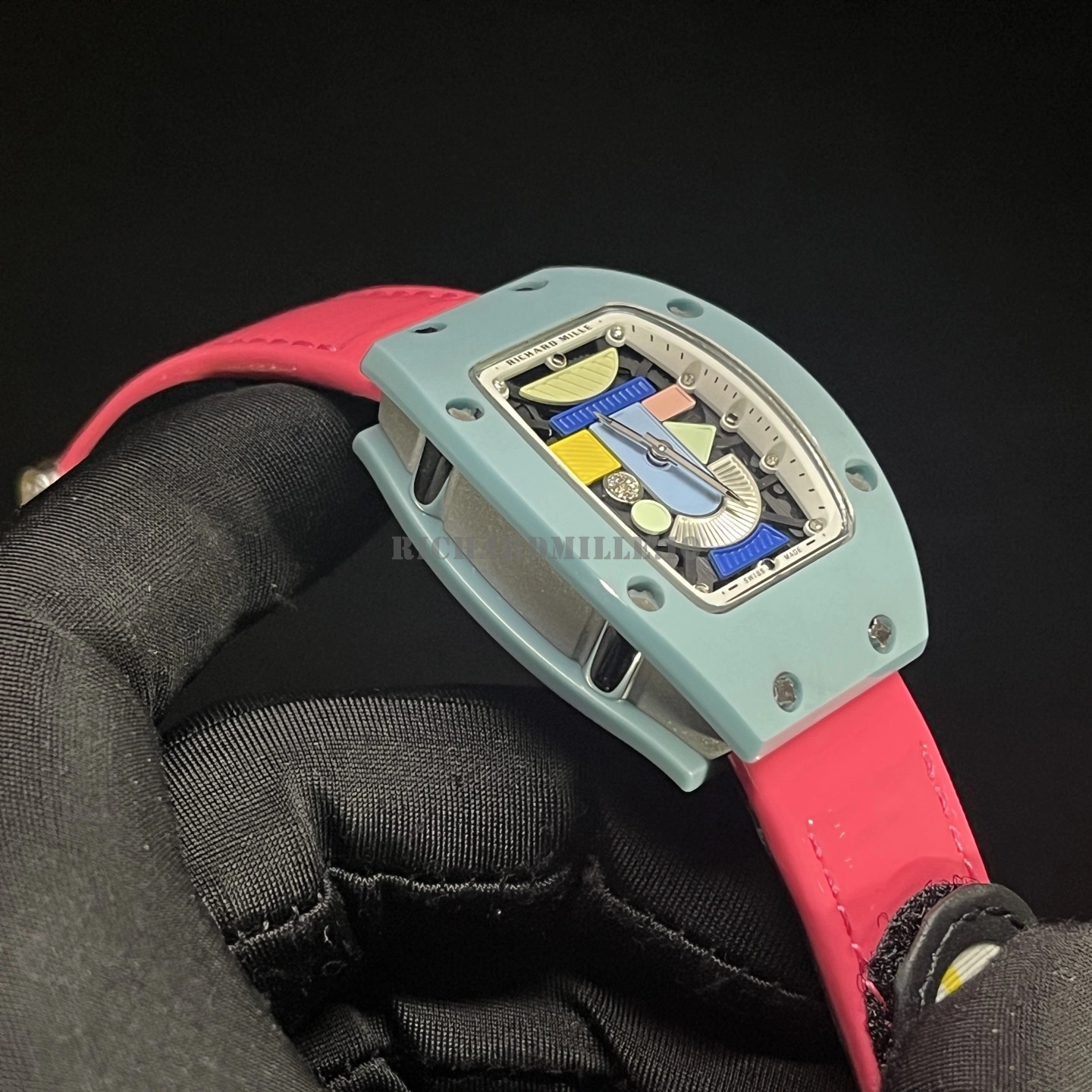 Richard Mille RM 07-01 Coloured Ceramics Powder Blue Super Clone 2026 New Star Celebrity Watch - Left Side

