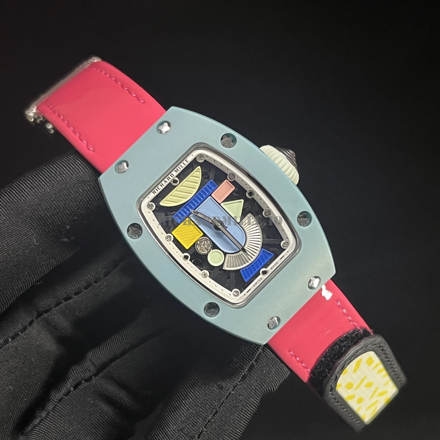 Richard Mille RM 07-01 Coloured Ceramics Powder Blue Super Clone 2026 New Star Celebrity Watch - Dial Detail 4
