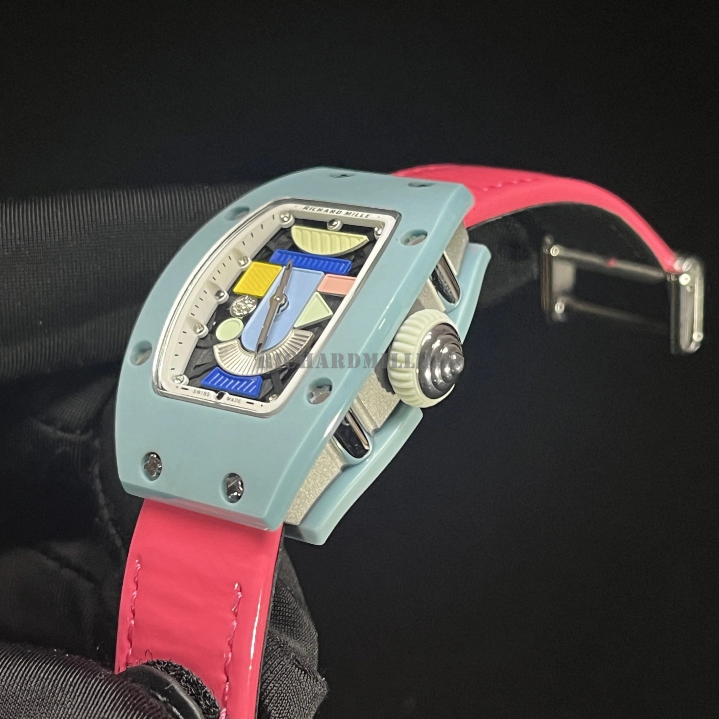 Richard Mille RM 07-01 Coloured Ceramics Powder Blue Super Clone 2026 New Star Celebrity Watch - Right Side
