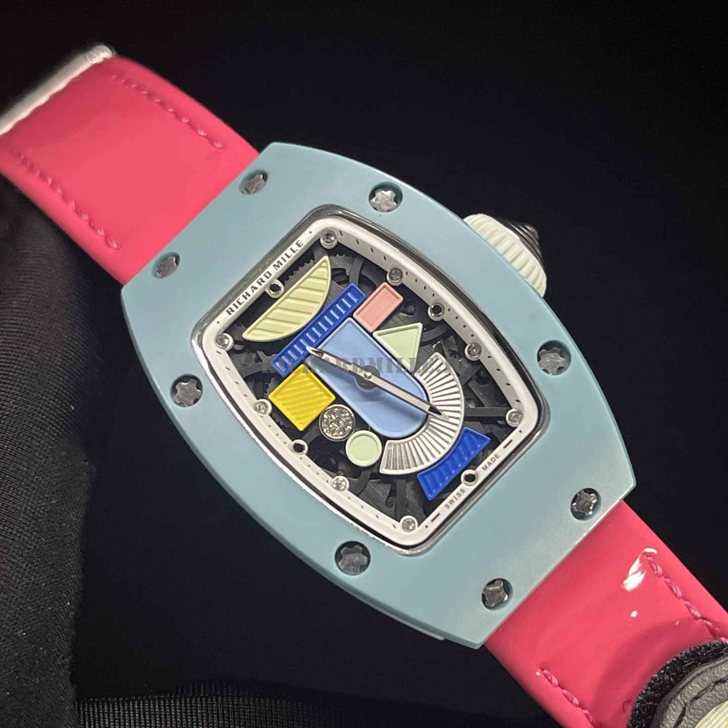 Richard Mille RM 07-01 Coloured Ceramics Powder Blue Super Clone 2026 New Star Celebrity Watch - Dial Detail 2
