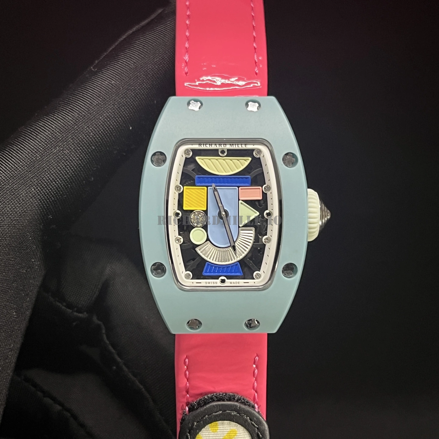 Richard Mille RM 07-01 Coloured Ceramics Powder Blue Super Clone 2026 New Star Celebrity Watch - Dial Detail 1
