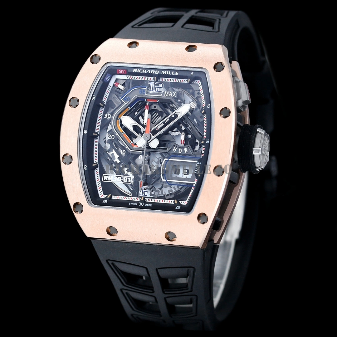 Richard Mille RM 30-01 Rose Gold Titanium Automatic Replica Watch - Side View

