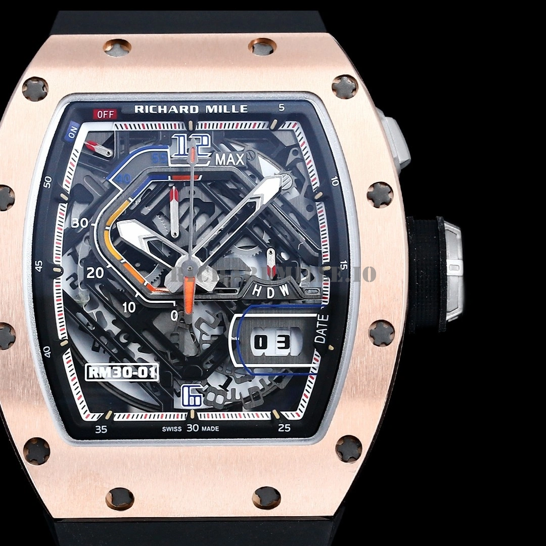 Richard Mille RM 30-01 Rose Gold Titanium Automatic Replica Watch - Dial Detail 1
