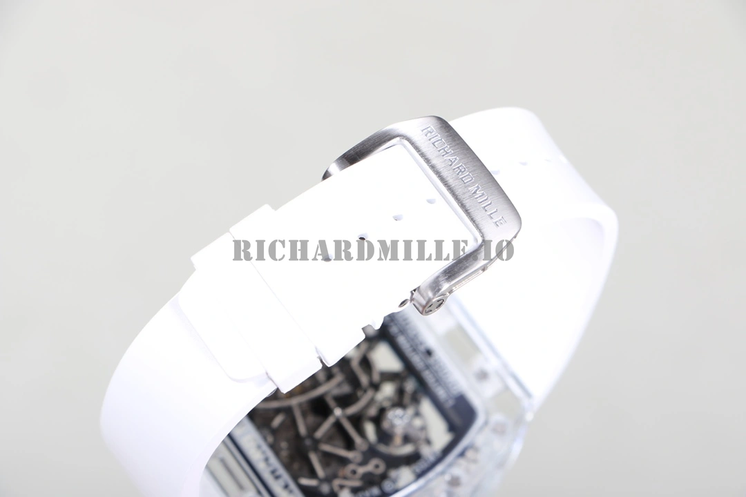 Richard Mille RM 055 Super Clone - Crystal Case White Rubber 51mm - Strap
