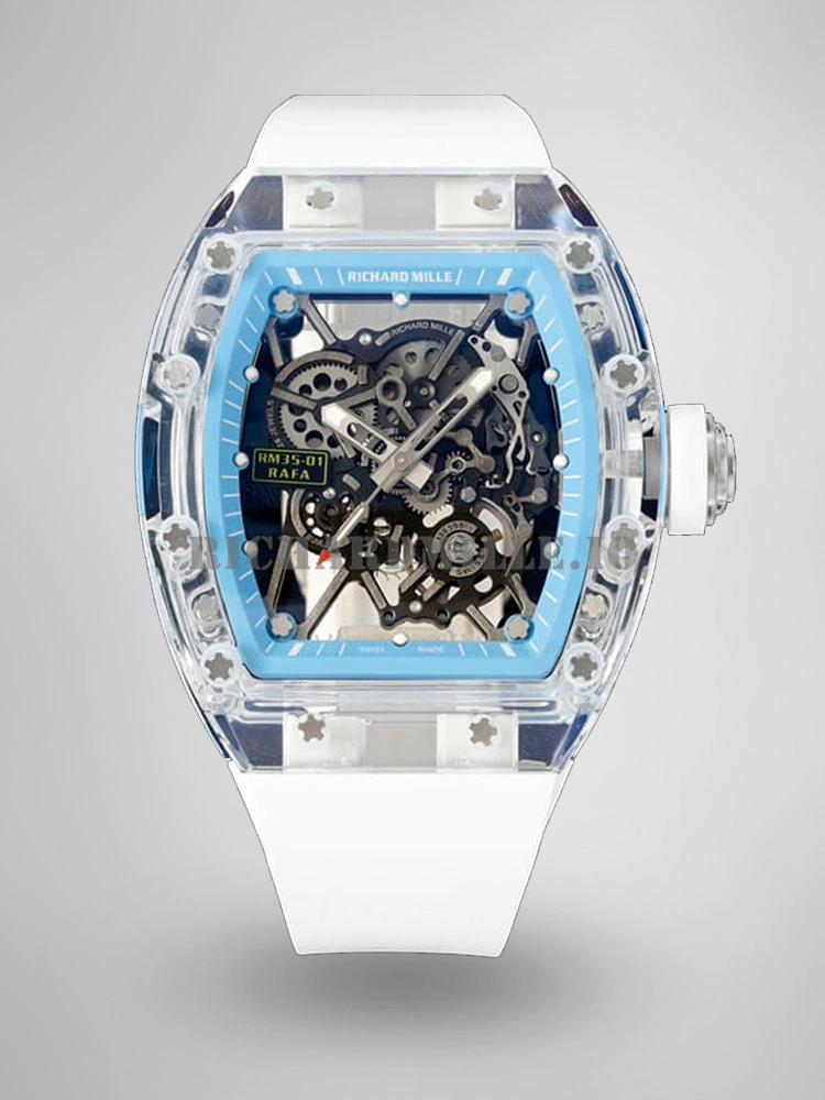 Richard Mille RM 055 Super Clone - Crystal Case White Rubber 51mm