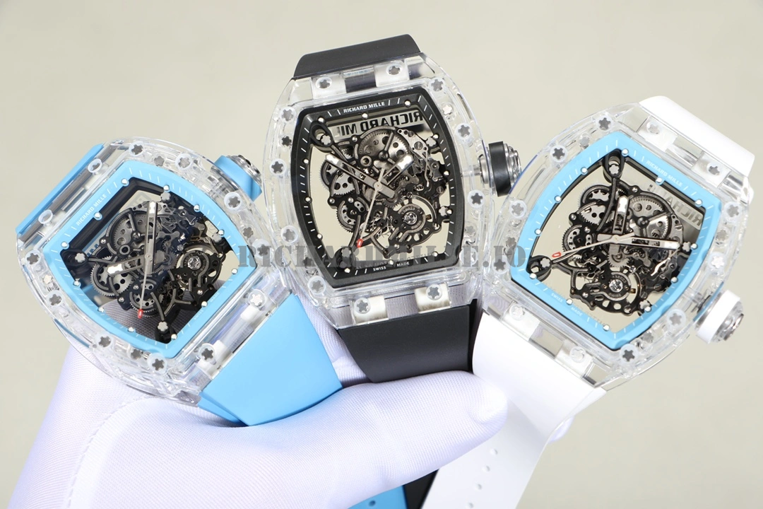 Richard Mille RM 055 Super Clone - Crystal Case White Rubber 51mm - Styles