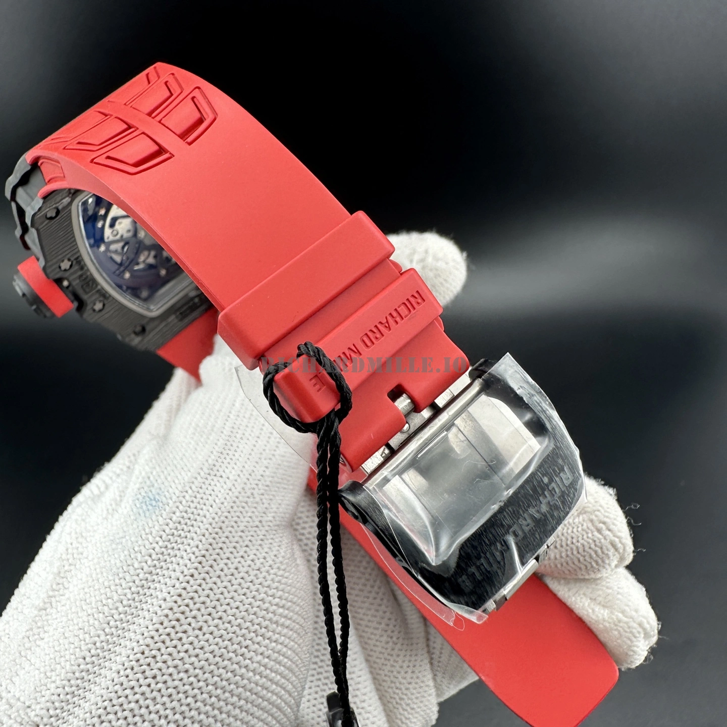 Richard Mille RM 35-02 ZF V7 Super Clone - Black TPT Carbon Red Rubber Rafael Nadal - Buckle
