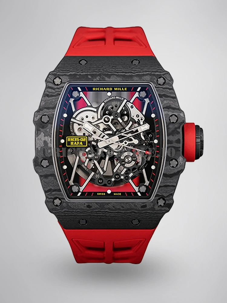 Richard Mille RM 35-02 ZF V7 Super Clone - Black TPT Carbon Red Rubber Rafael Nadal - Main Image
