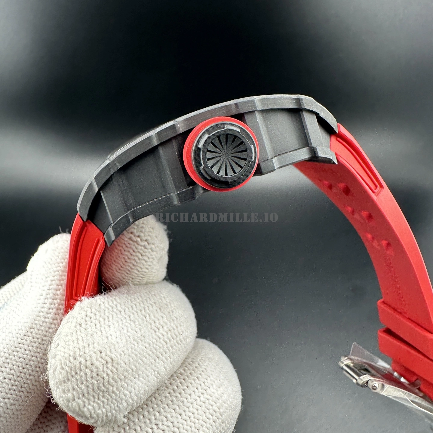 Richard Mille RM 35-02 ZF V7 Super Clone - Black TPT Carbon Red Rubber Rafael Nadal - Right Side
