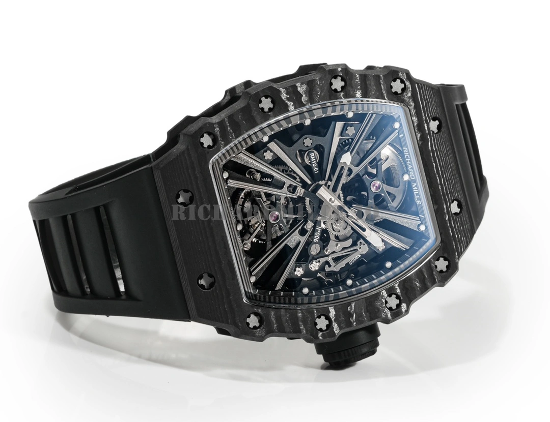 Richard Mille RM 12-01 V3 Super Clone - Carbon Fiber Tourbillon Movement Men's Mechanical Watch - Dial Detail 3