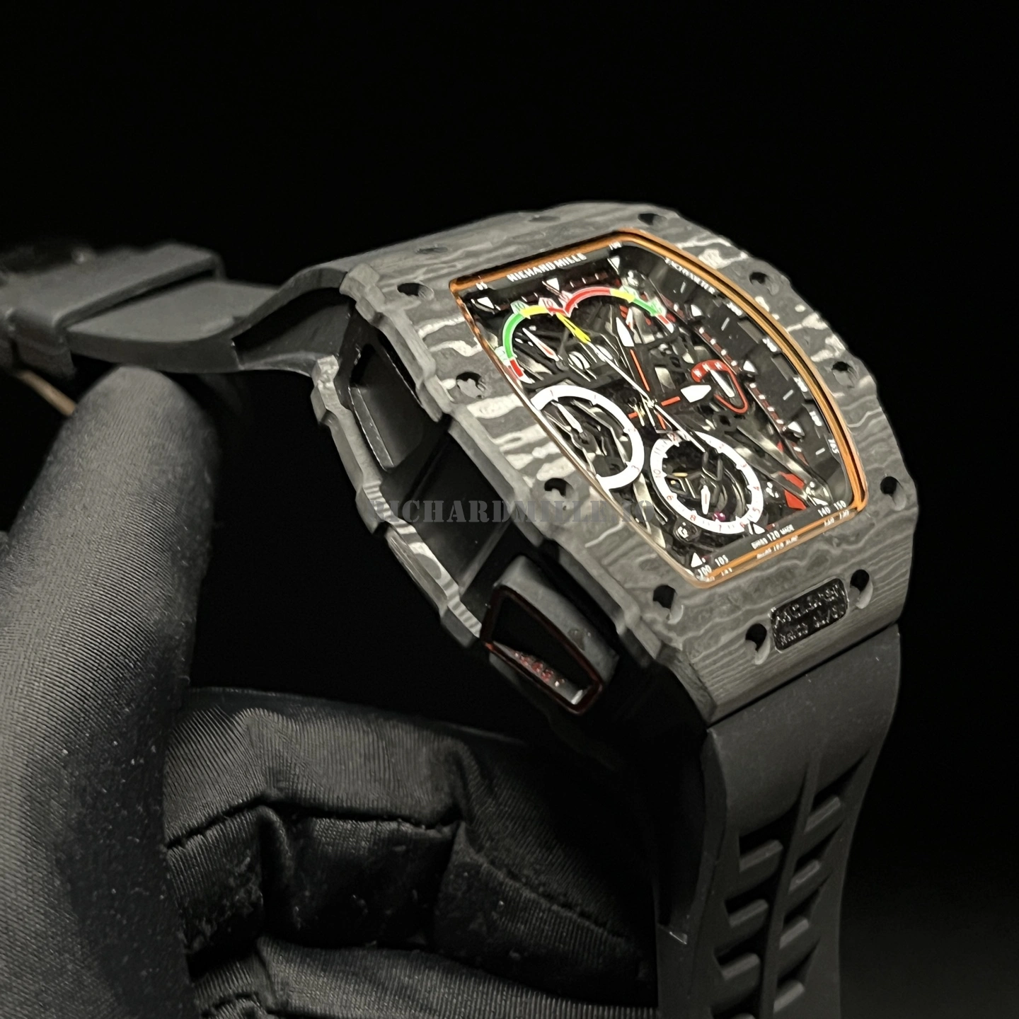 Richard Mille RM 50-03 Replica Carbon Fiber Skeleton Black Rubber - Left Side
