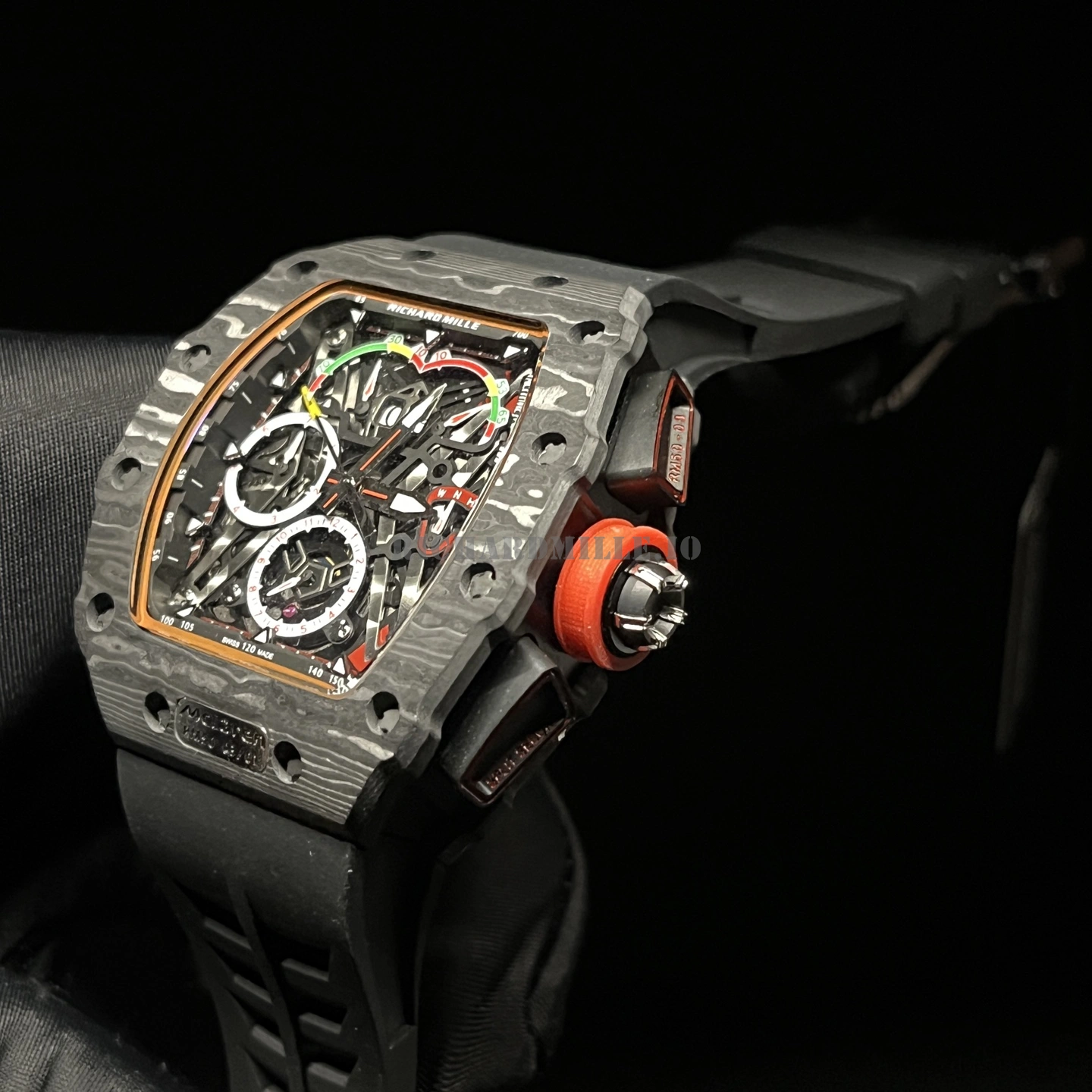 Richard Mille RM 50-03 Replica Carbon Fiber Skeleton Black Rubber - Right Side

