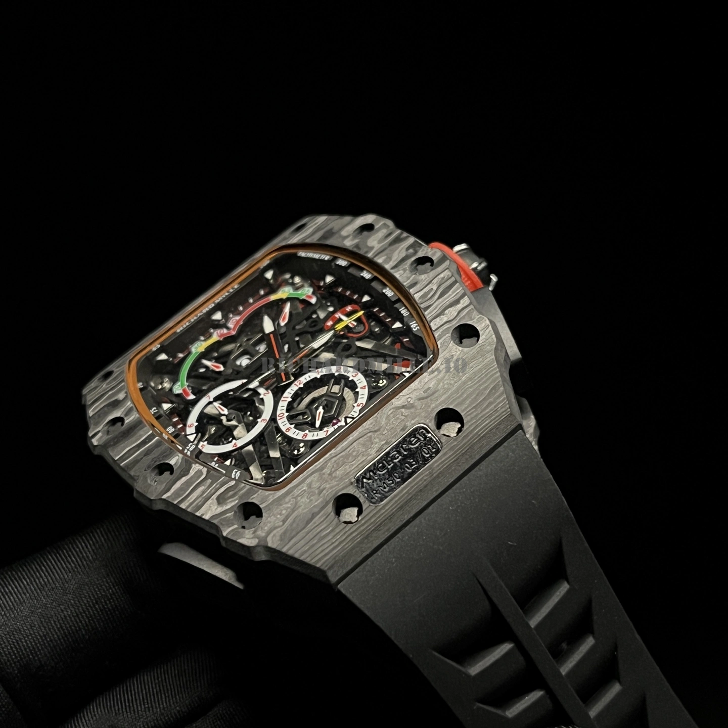 Richard Mille RM 50-03 Replica Carbon Fiber Skeleton Black Rubber - Dial Detail 4