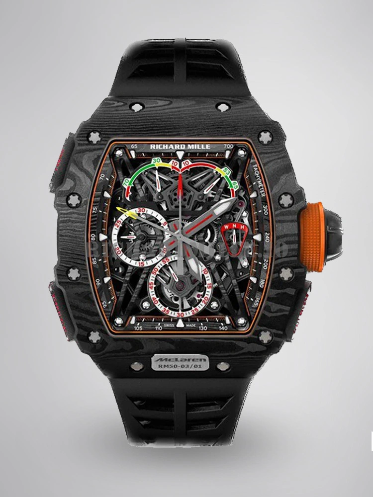 Richard Mille RM 50-03 Replica Carbon Fiber Skeleton Black Rubber - Main Image
