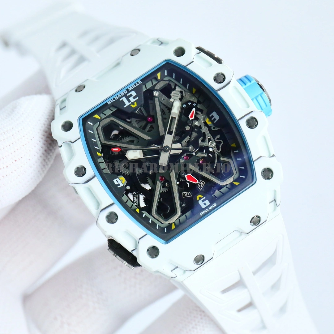 Replica Richard Mille RM 35-03 NTPT White Carbon Fiber Super Clone Skeleton Dial  - Dial Detail 2
