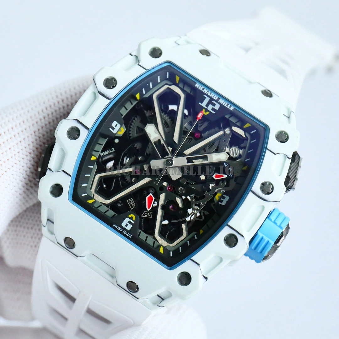 Replica Richard Mille RM 35-03 NTPT White Carbon Fiber Super Clone Skeleton Dial  - Dial Detail 3