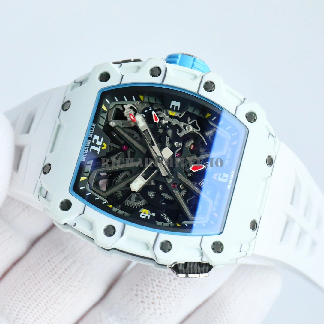 Replica Richard Mille RM 35-03 NTPT White Carbon Fiber Super Clone Skeleton Dial  - Dial Detail 4