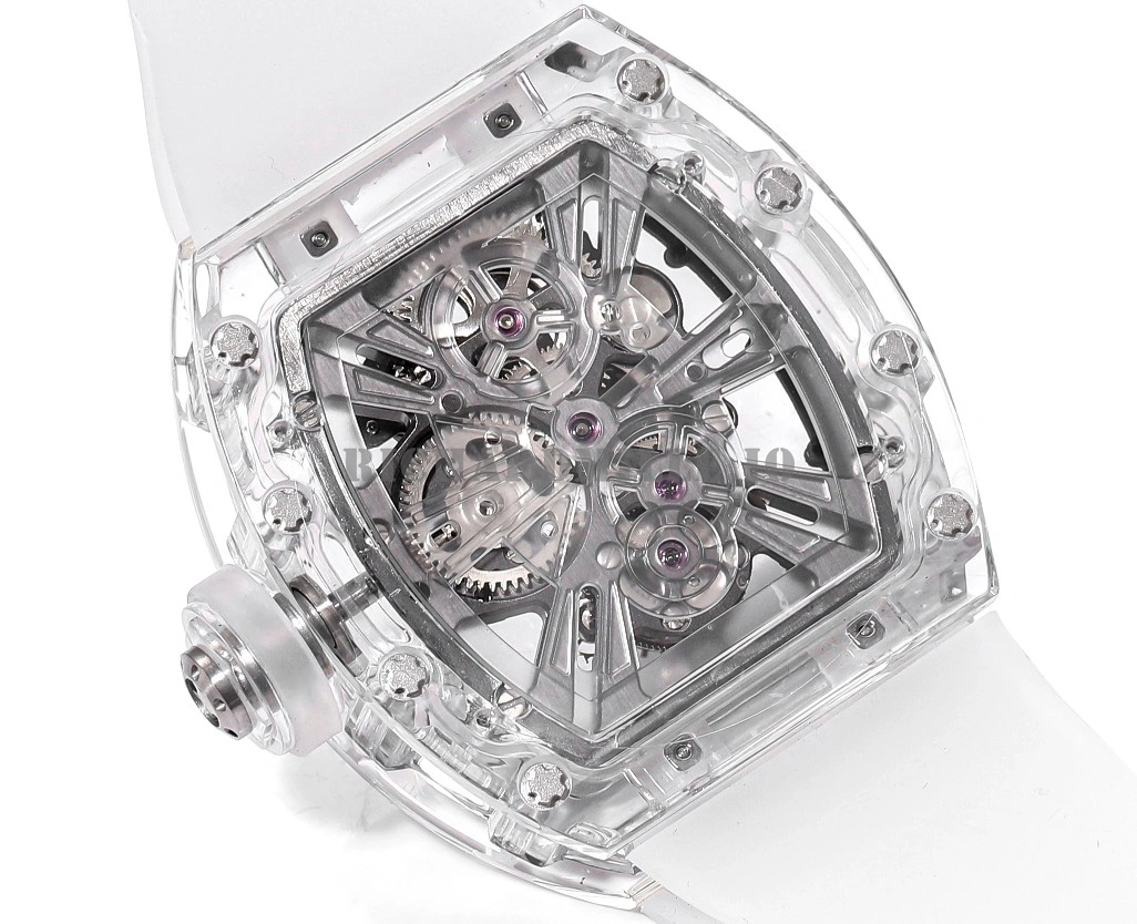 Richard Mille RM 27-03 Tourbillon Super Clone Watch with Sapphire Crystal Transparent Case Bull Skull Dial - Back View
