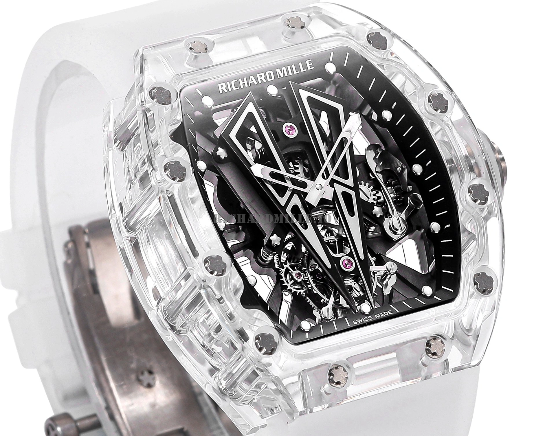 Richard Mille RM 27-03 Tourbillon Super Clone Watch with Sapphire Crystal Transparent Case Bull Skull Dial - Dial Detail 3