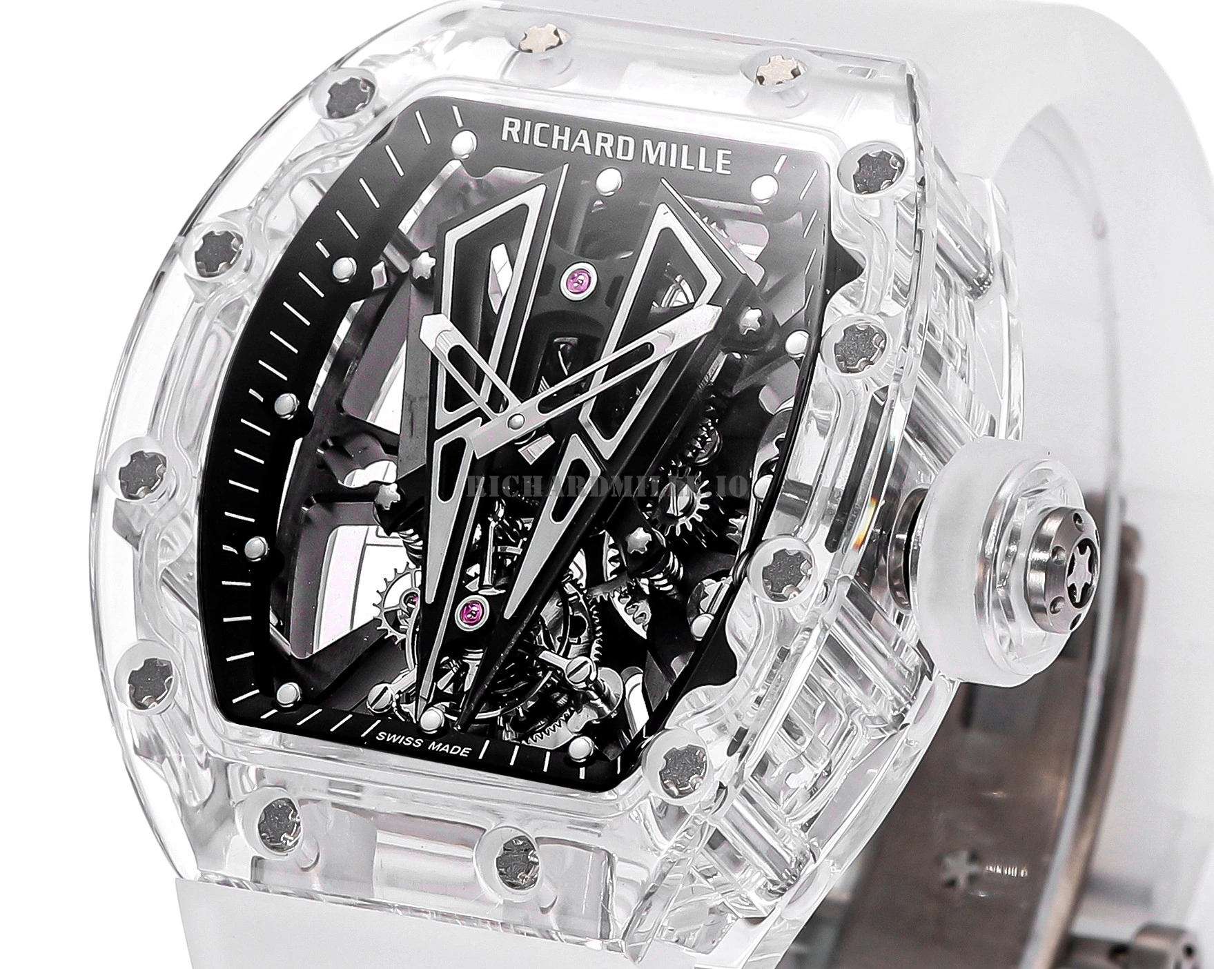 Richard Mille RM 27-03 Tourbillon Super Clone Watch with Sapphire Crystal Transparent Case Bull Skull Dial - Dial Detail 2
