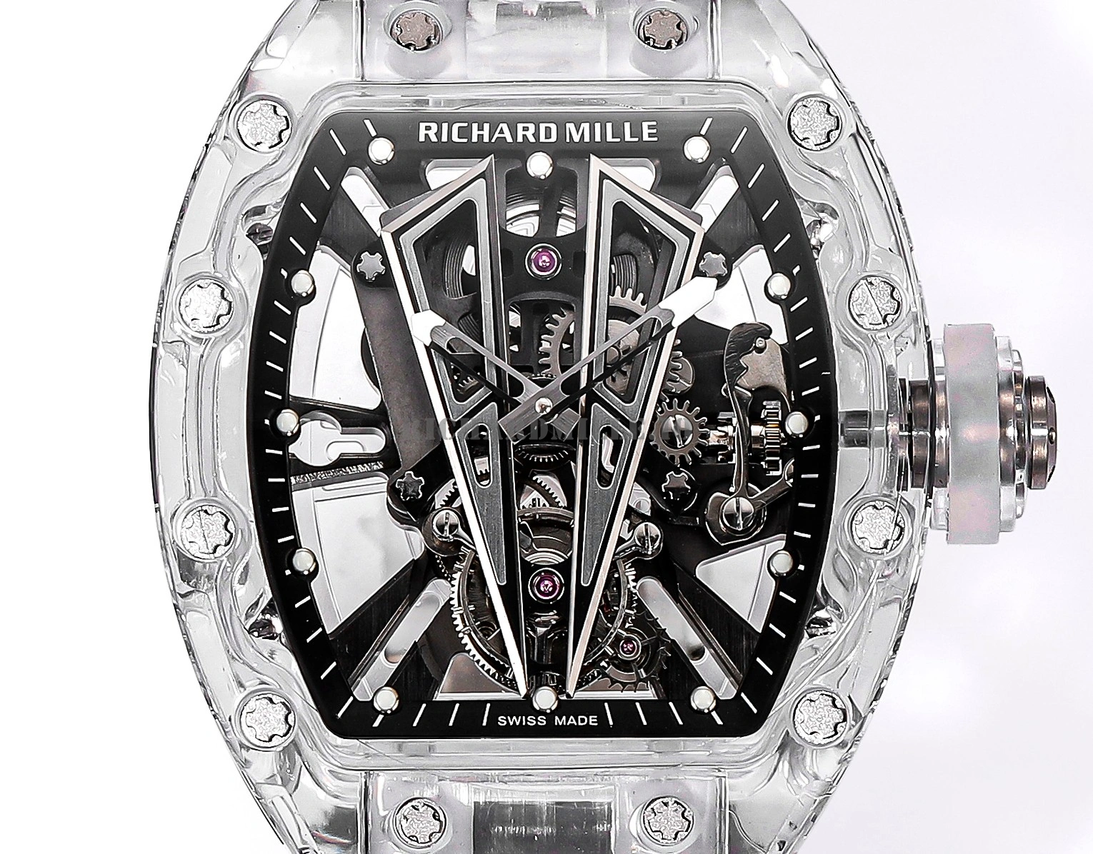 Richard Mille RM 27-03 Tourbillon Super Clone Watch with Sapphire Crystal Transparent Case Bull Skull Dial - Dial Detail 1
