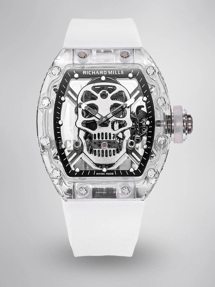 Richard Mille RM 052 Skull Tourbillon Super Clone Watch with Skull Dial Transparent Case - Main Image
