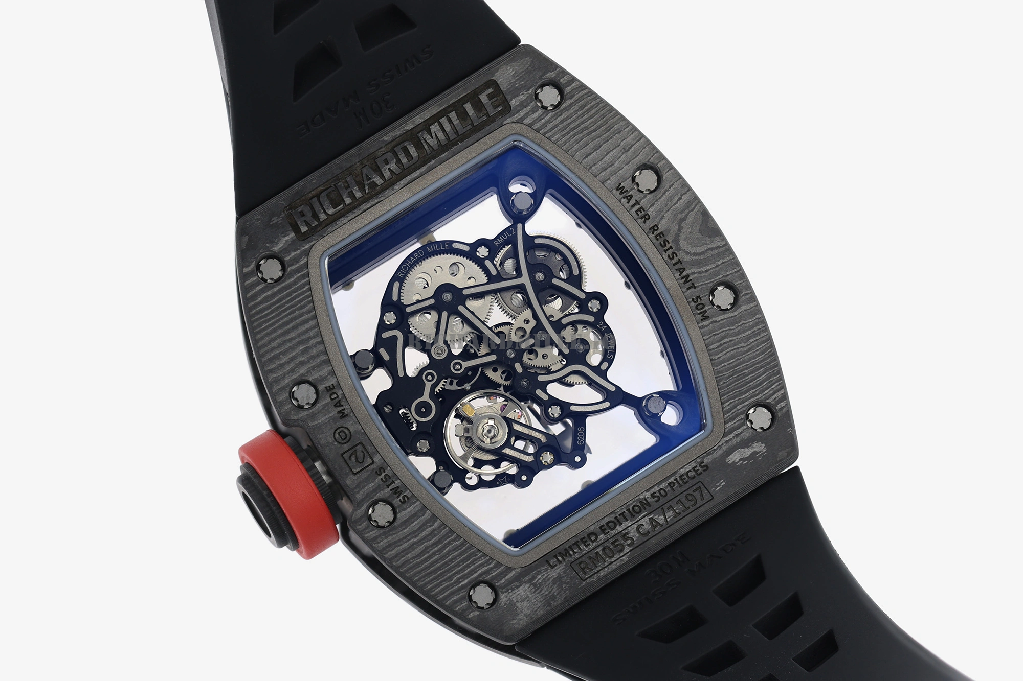 Richard Mille RM 055 Bubba Watson Replica - ZF Factory Super Clone NTPT Carbon V3 with RMUL2 Skeleton Movement - Back View
