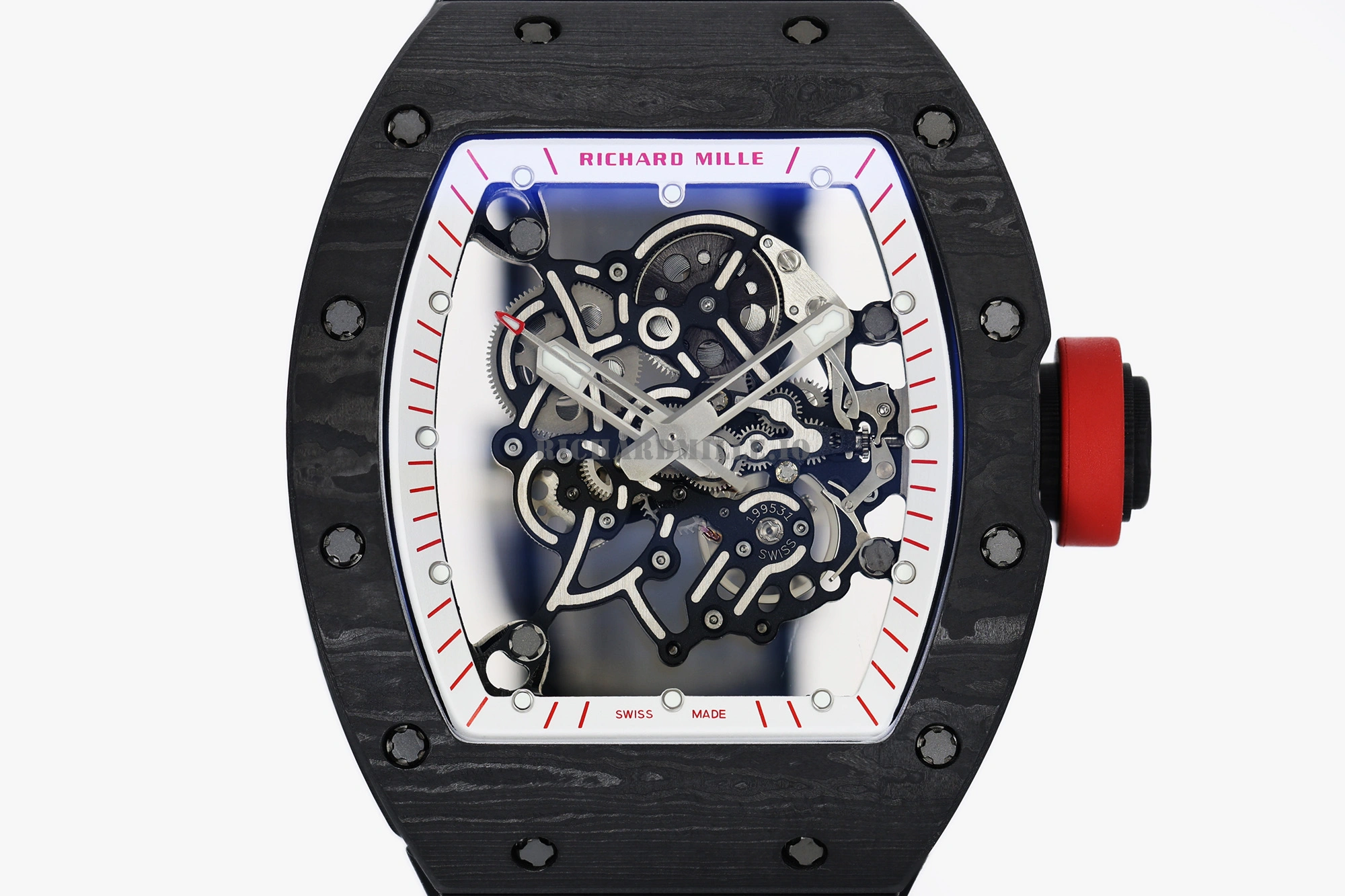 Richard Mille RM 055 Bubba Watson Replica - ZF Factory Super Clone NTPT Carbon V3 with RMUL2 Skeleton Movement - Dial Detail 1

