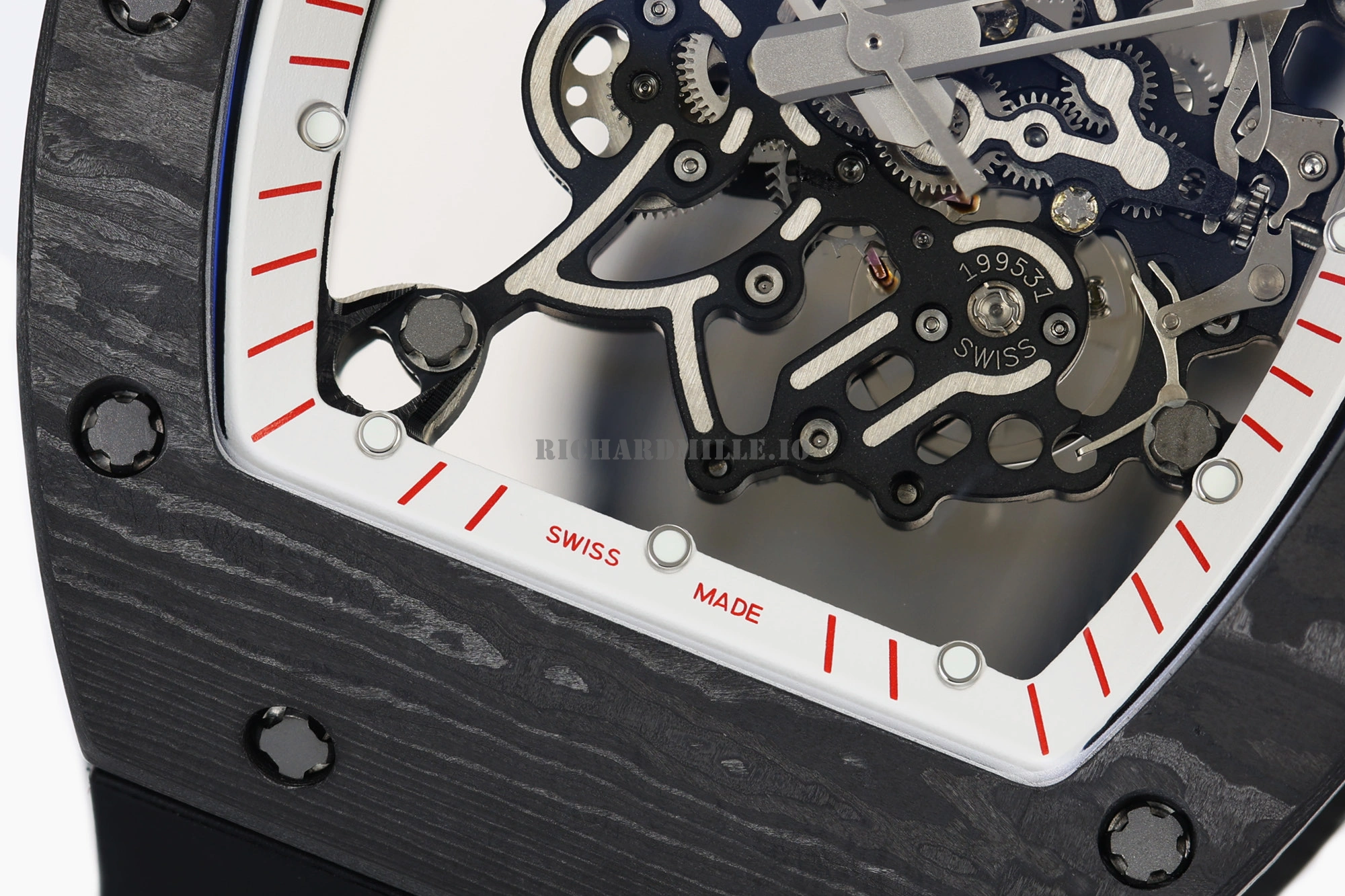 Richard Mille RM 055 Bubba Watson Replica - ZF Factory Super Clone NTPT Carbon V3 with RMUL2 Skeleton Movement - Dial Detail 3