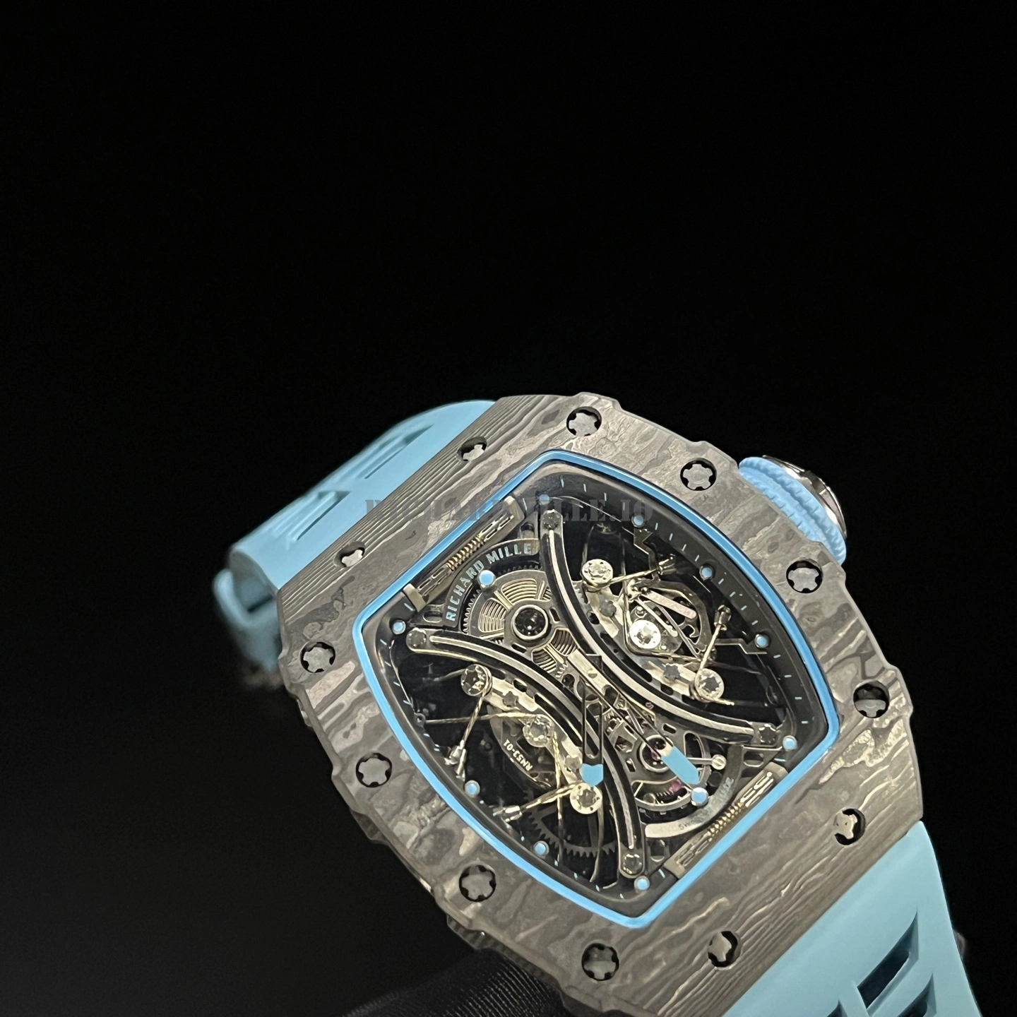 Richard Mille RM 53-01 Tourbillon Pablo Mac Donough Super Clone - Carbon TPT Blue Men's Watch - Dial Detail 2