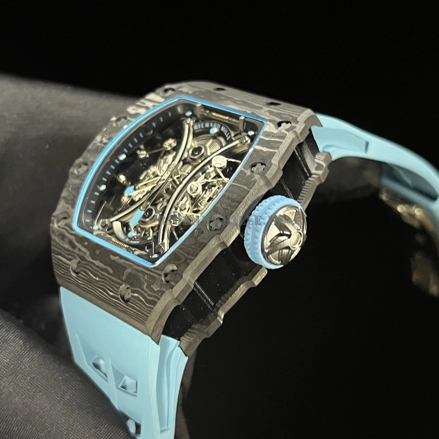 Richard Mille RM 53-01 Tourbillon Pablo Mac Donough Super Clone - Carbon TPT Blue Men's Watch - Right Side

