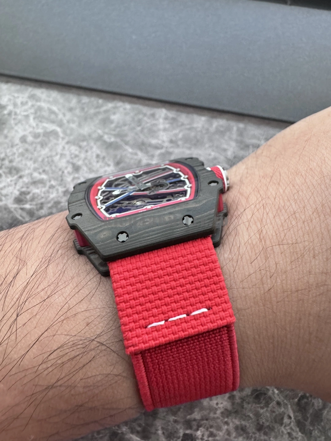 Richard Mille RM 67-02 Sébastien Ogier Super Clone - Skeleton Carbon Ultra Thin 7.80mm - Wearing Details 1