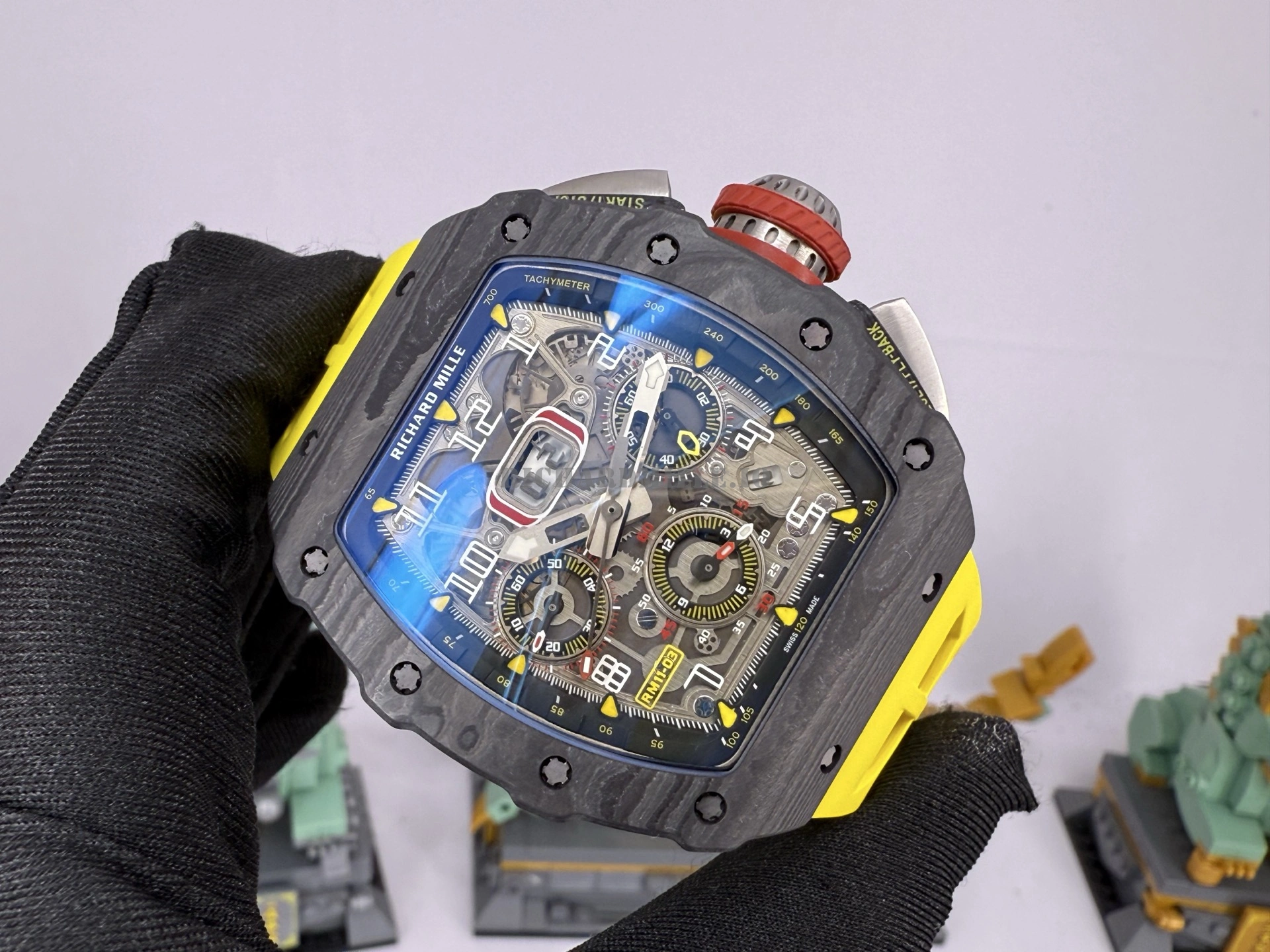 Richard Mille RM 11-03 Replica NTPT Carbon Flyback Chronograph Watch - Dial Detail 3