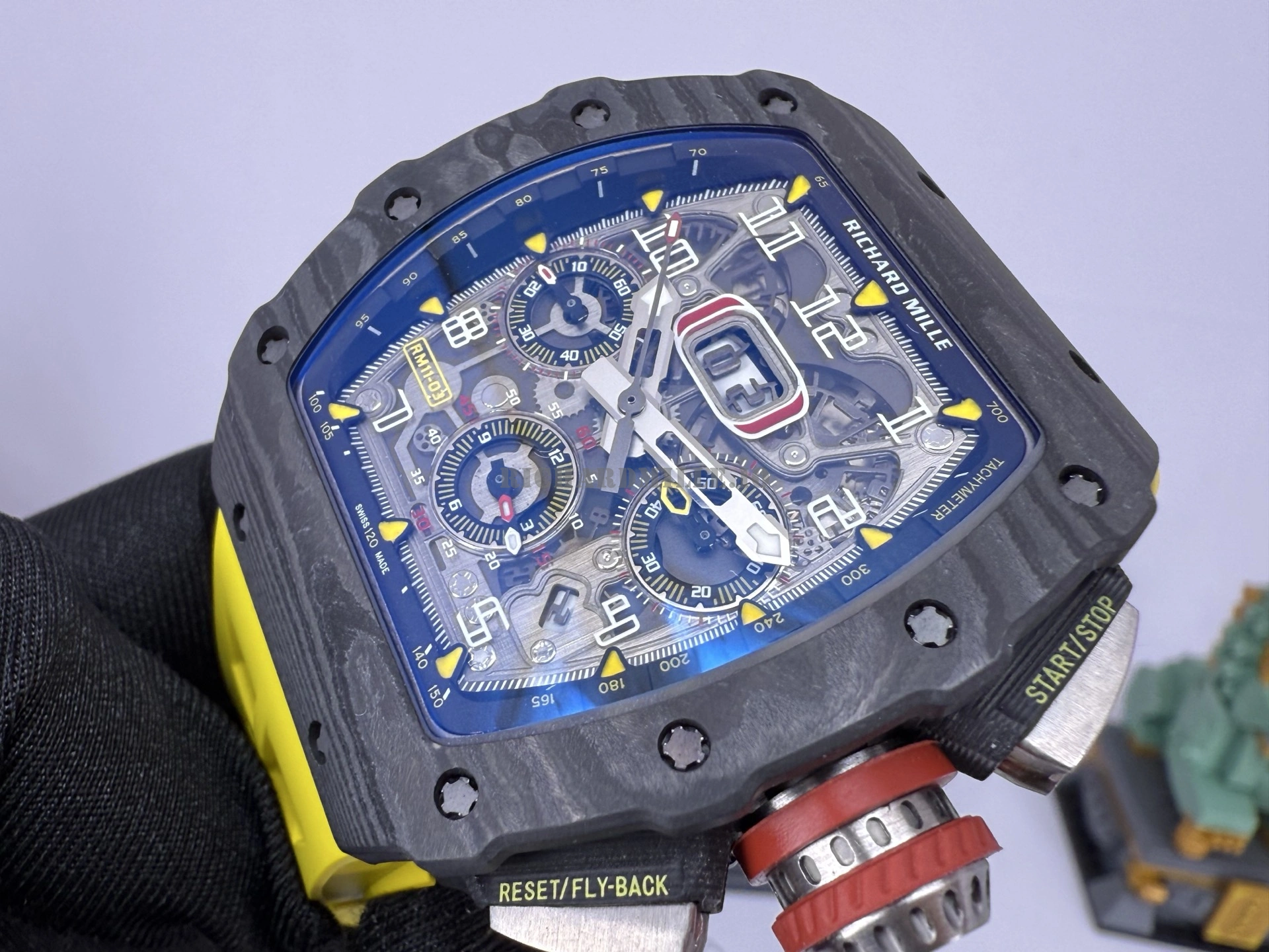 Richard Mille RM 11-03 Replica NTPT Carbon Flyback Chronograph Watch - Dial Detail 2