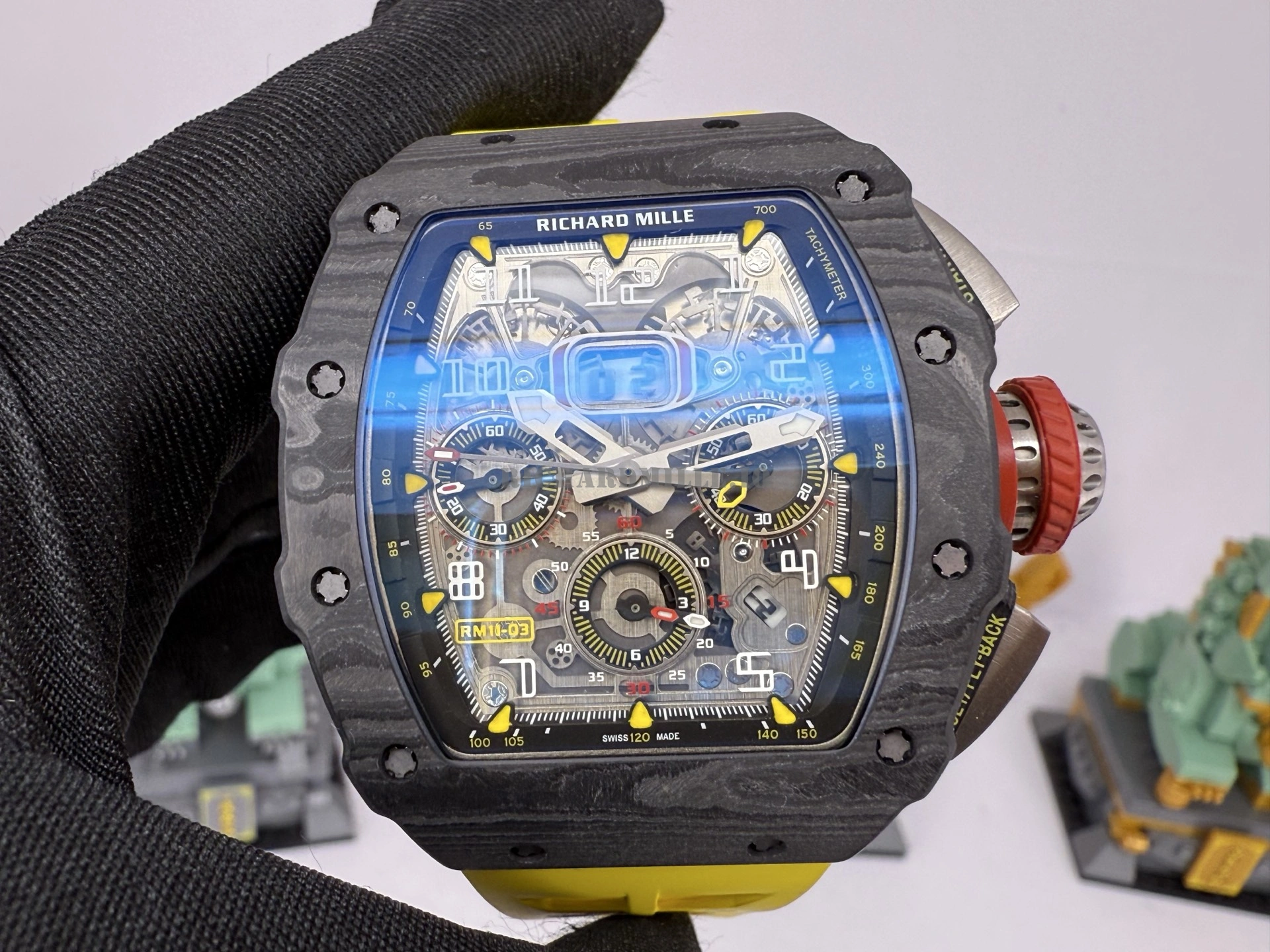 Richard Mille RM 11-03 Replica NTPT Carbon Flyback Chronograph Watch - Dial Detail 1